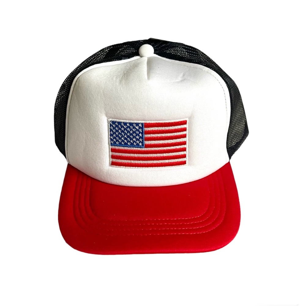 Old Navy Patriotic Trucker American USA Flag Hat